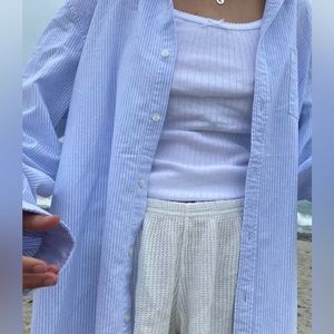 Brandy Melville Striped Button Down Top